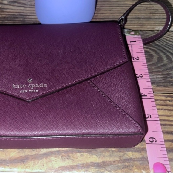 KATE SPADE Saffiano Leather Maroon Cedar Street Crossbody Bag Polkadot NWOT - Picture 8 of 12